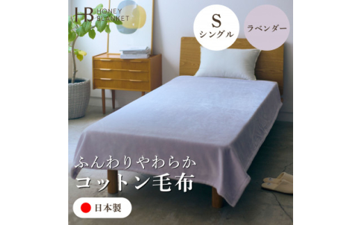 【コットン毛布 シングルサイズ ラベンダー】140×200cm 大阪府和泉市産【1591626】