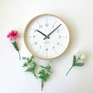 KATOMOKU plywood clock 18≪km-110NARC≫やや大きめ曲げわっぱ電波時計B（ナチュラル）【A-101】