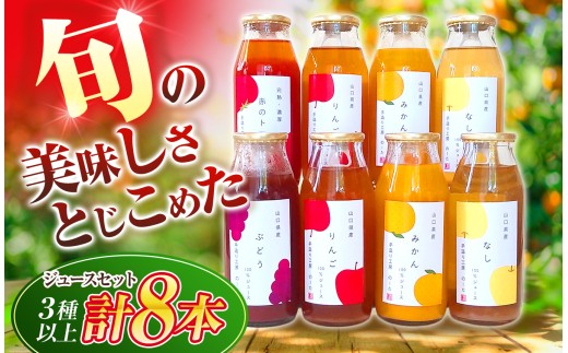 山口県産の旬をとじこめたジュースセット（３種以上計８本）d11-25