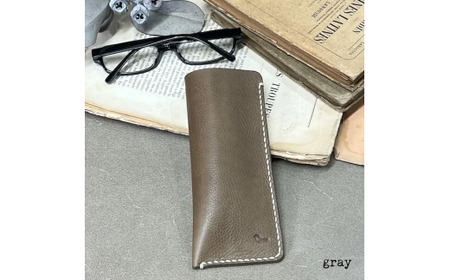 【メガネケース】glass case グレー メガネケース 革