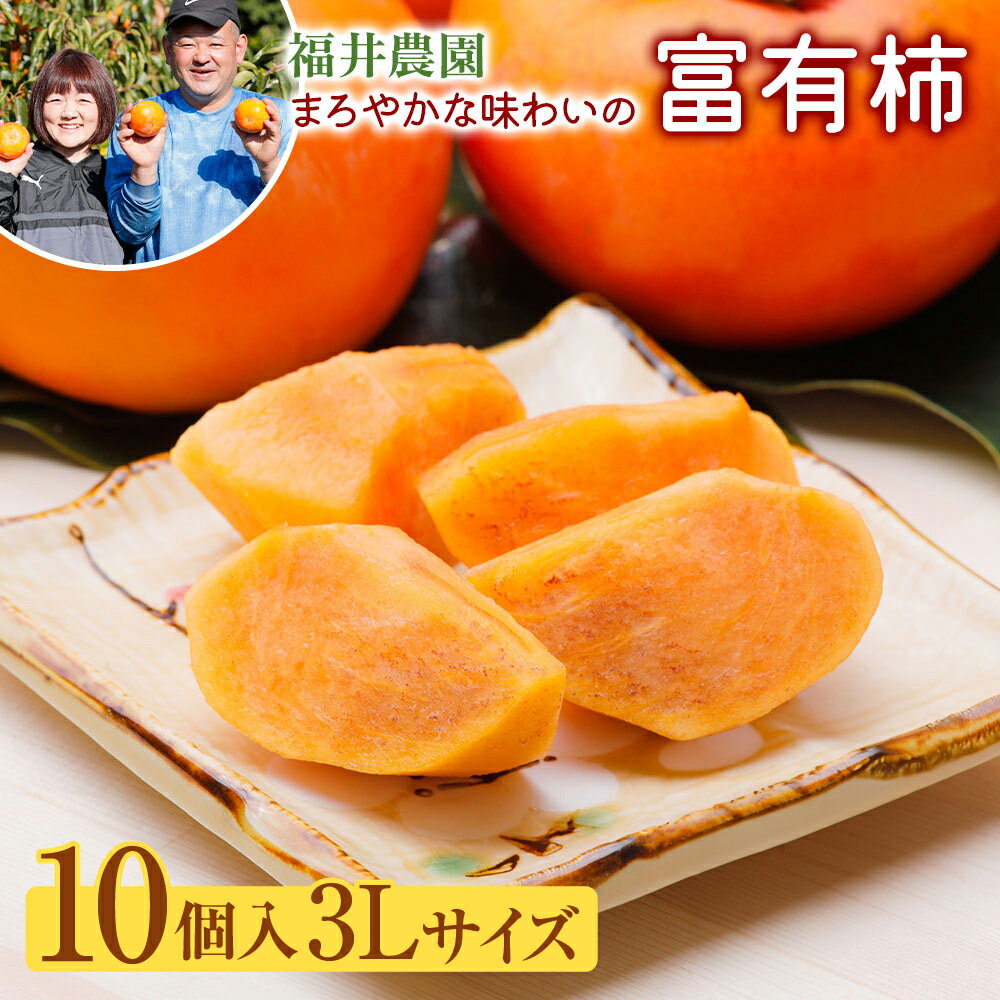 【ふるさと納税】【先行予約 】 [柿の王様] 福井農園の富有柿 3Lサイズ (10個入) [0152]｜令和7年産 かき 富有柿 フルーツ カキ 果物 くだもの 産地直送 岐阜県 本巣市 化粧箱 入り 特産品 20000円 2万円