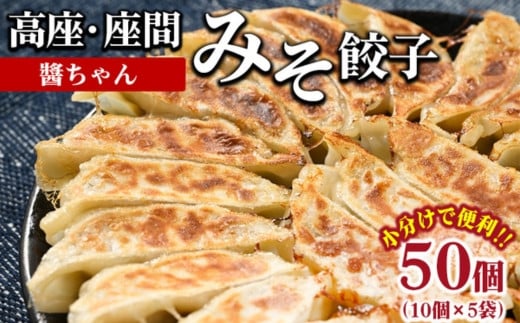 高座・座間みそ餃子（醬ちゃん）50個(10個×5袋)｜ ぎょうざ ギョウザ 味噌 おつまみ おかず 惣菜 簡単調理 中華 グルメ お取り寄せ 冷凍 小分け