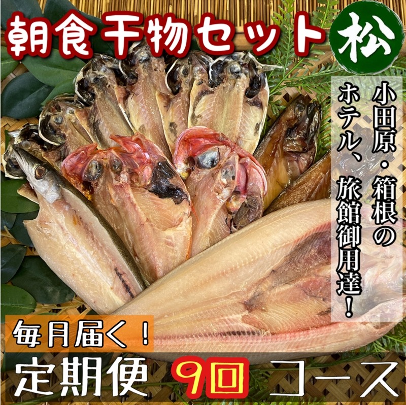 104-2803 【毎月定期便9回】小田原、箱根の旅館、ホテル御用達！朝食干物セット 松【 まぐろや 神奈川県小田原市 】
