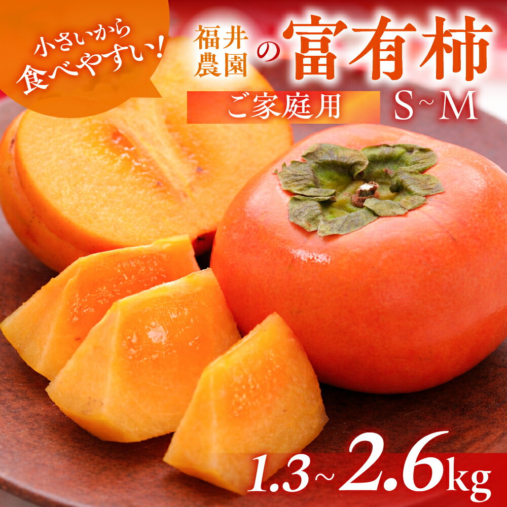 【ふるさと納税】【先行予約】《 訳あり 》 富有柿 S~Mサイズ 8個~11個（約1.3kg）or16個～22個（約2.6個） [mt1771] ｜富有柿 かき フルーツ 柿 かき 果物 訳あり訳アリ 規格外 ご家庭用 ちょうど わけあり 不揃い ふぞろい フルーツ 本巣市 10000円 5000円 福井農園