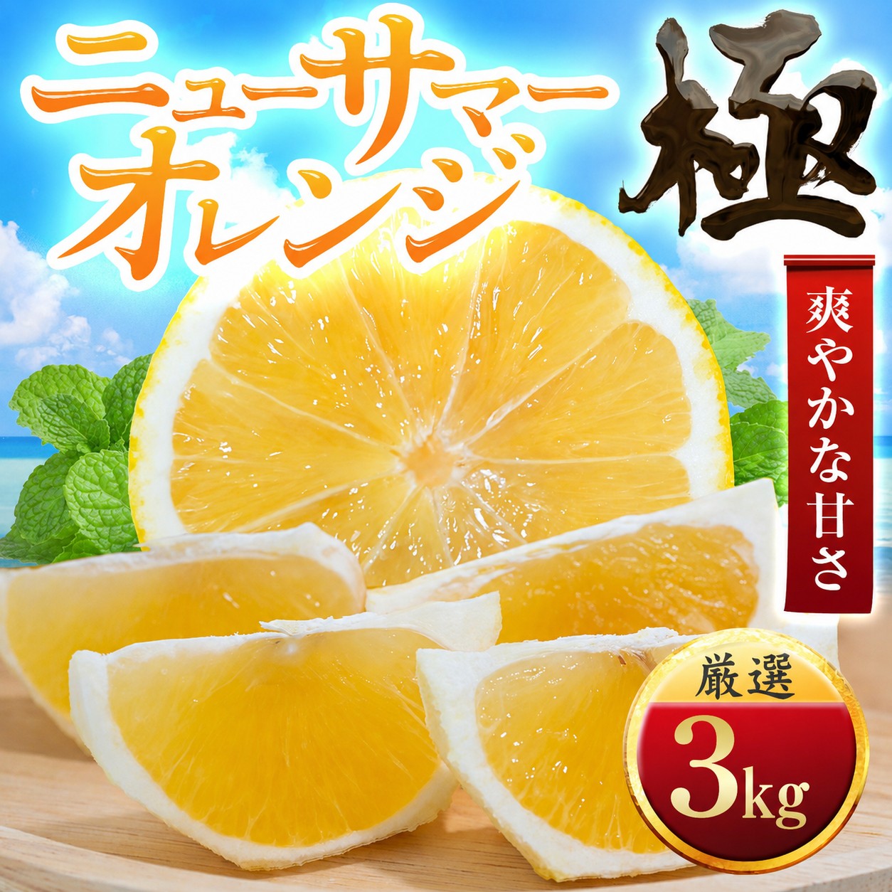 
                  【先行受付】【朝に食べたい】ニューサマーオレンジ【極】3kg愛媛県産【49-125】ふるさと納税 ニューサマーオレンジ 日向夏 オレンジ フルーツ 果物 くだもの 選べる 柑橘 甘い 濃厚 ジューシー 産地直送 デザート 愛媛県 八幡浜市【1756042】 YWTZ100
                