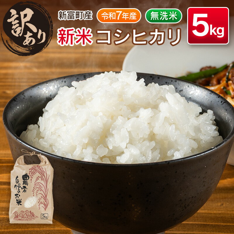 【ふるさと納税】＼レビューキャンペーン実施中／＜訳あり＞【令和7年産 新米】コシヒカリ 5kg 無洗米 宮崎県産 新富町産 早期米 早場米 夏の新米 乾式