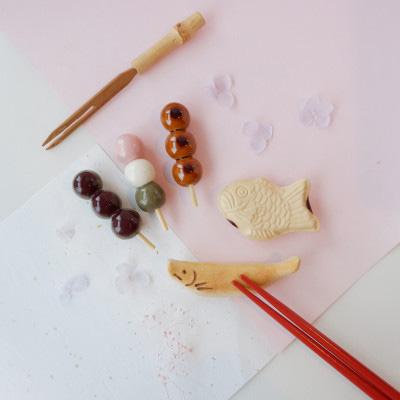 ふるさと納税 瑞浪市 イホシロ窯　手作り　和菓子箸置き5種類　gf421
