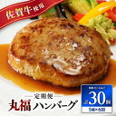 【ふるさと納税】佐賀牛　丸福ハンバーグ5個定期便（6回）【偶数月配送】／送料無料 冷凍 佐賀牛 黒毛和牛 ブランド牛 佐賀牛ハンバーグ 生ハンバーグ