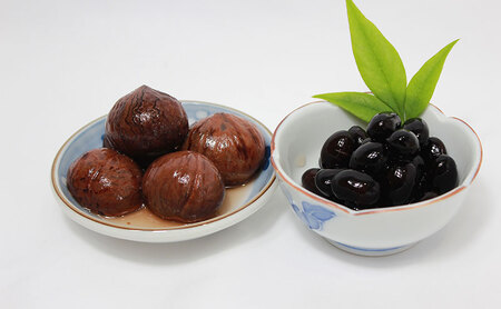 黒豆煮 栗渋皮煮 小瓶2種セット 黒豆煮