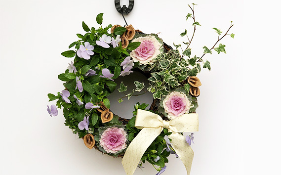 【季節の寄植えリース】クールセレクト＊花工房すなが＊