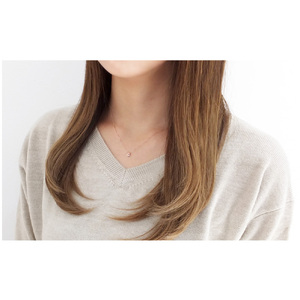 【K10YG】ハート 1粒 ダイヤモンド プチネックレス　 J-506