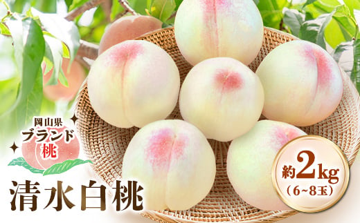 
                  ＜先行受付|8月上旬頃より順次発送＞岡山県ブランド『清水白桃』　約2kg(6~8玉)【1726909】
                