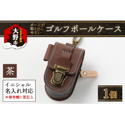 ふるさと納税 大野市 【5色から選べる】ボールが取出しやすい ゴルフボールケース 茶