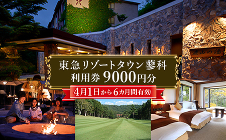 東急リゾートタウン蓼科利用券(1,000円分×9枚)2026年4月1日から6か月間有効チケット_旅行券・チケット   _【1421663】