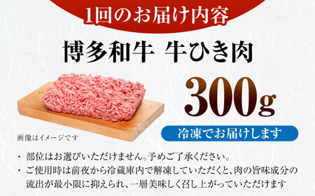 【全6回定期便】【訳あり】 博多和牛 100％ ミンチ (挽肉) 300g 《豊前市》【株式会社木村食品】 ひき肉 牛肉 ハンバーグ[VDZ090]