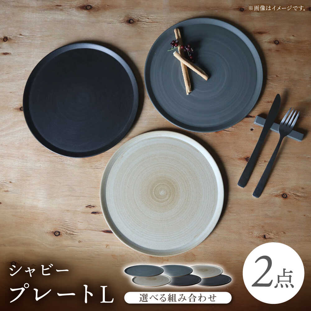 【ふるさと納税】【波佐見焼】選べる3color IREKO シャビー プレートL 2点【浜陶】[XA85]