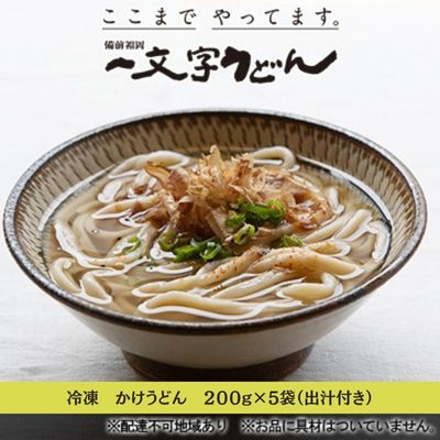 【ふるさと納税】冷凍 かけ うどん 200g×5袋（出汁×5袋つき）備前福岡 一文字うどん 麺類 小麦製品 時短 簡単 調理 お昼 夕飯 ランチ 休日 挽きたて 小麦粉 ストレート 出汁セット 鍋 しめ