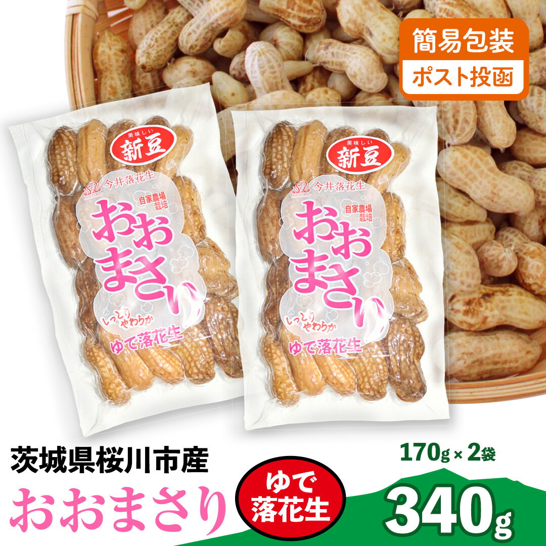 【ふるさと納税】 おおまさり ゆで落花生 合計340g (170g×2袋) 【2025年10月中旬から発送開始】 簡易包装 ポスト投函 ご自宅用 ピーナッツ 落花生 おつまみ おやつ お菓子 ナッツ