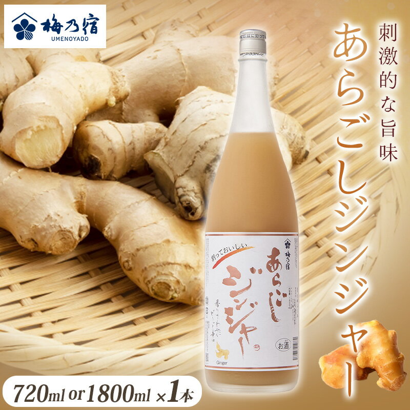 【ふるさと納税】梅乃宿 あらごしジンジャー ［選べる容量：720ml ・1800ml］ ／ ジンジャー リキュール スパイシー 国産 すりおろし しょうが 爽やかな 香り 奈良県 葛城市