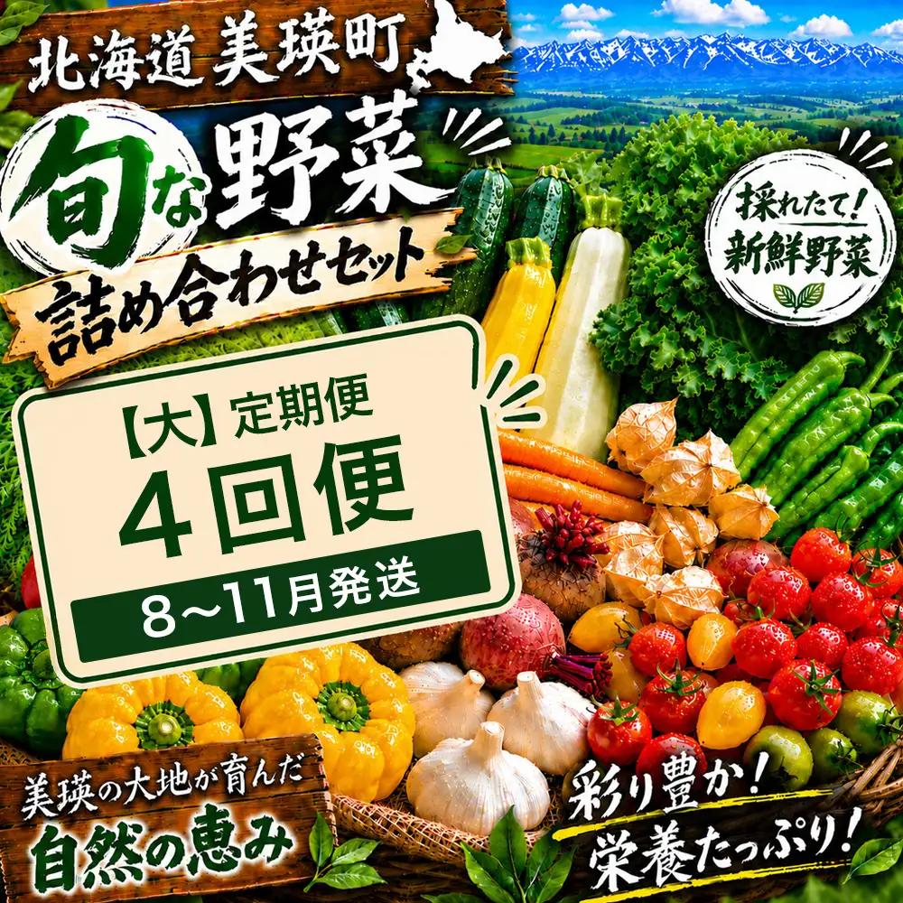 季節の野菜セット【大】定期便 4回便 8月 9月 10月 11月発送 旬野菜 詰め合わせ あらいふぁーむ