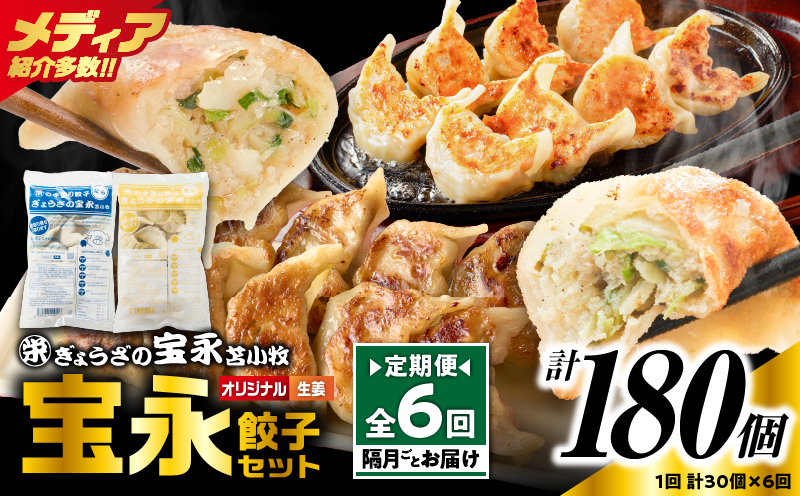 【定期便・全6回 隔月】手包み餃子 ぎょうざの宝永 生姜餃子30個セット（宝永餃子15個入×1袋・生姜餃子15個入×1袋）　T004-T05-01-03