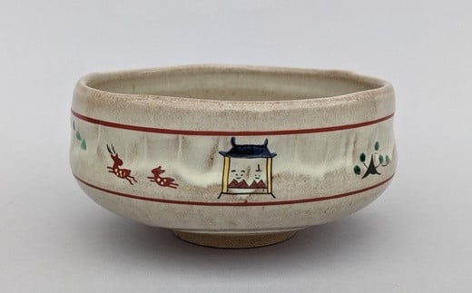
            116.赤膚焼　奈良絵　旅茶盌
          