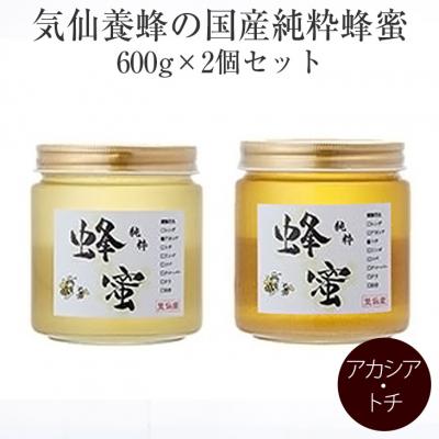 ふるさと納税 陸前高田市 国産 純粋蜂蜜 〈アカシア / トチ〉600g×各1個セット 瓶入り 食べ比べ 気仙養蜂