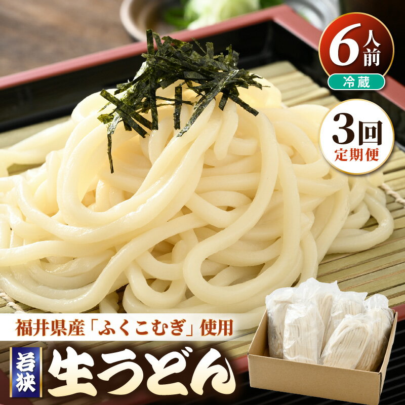 【ふるさと納税】定期便 ≪3ヶ月連続お届け≫ 福井県産「ふく小麦」使用 生うどん 900g（150g × 6玉）もっちり コシ のど越し 手打ち 生麺 麺類 釜揚げ 簡単調理 お中元 引越し 年越し お歳暮 父の日 プレゼント 子供の日 お礼 敬老の日 送料無料 大容量