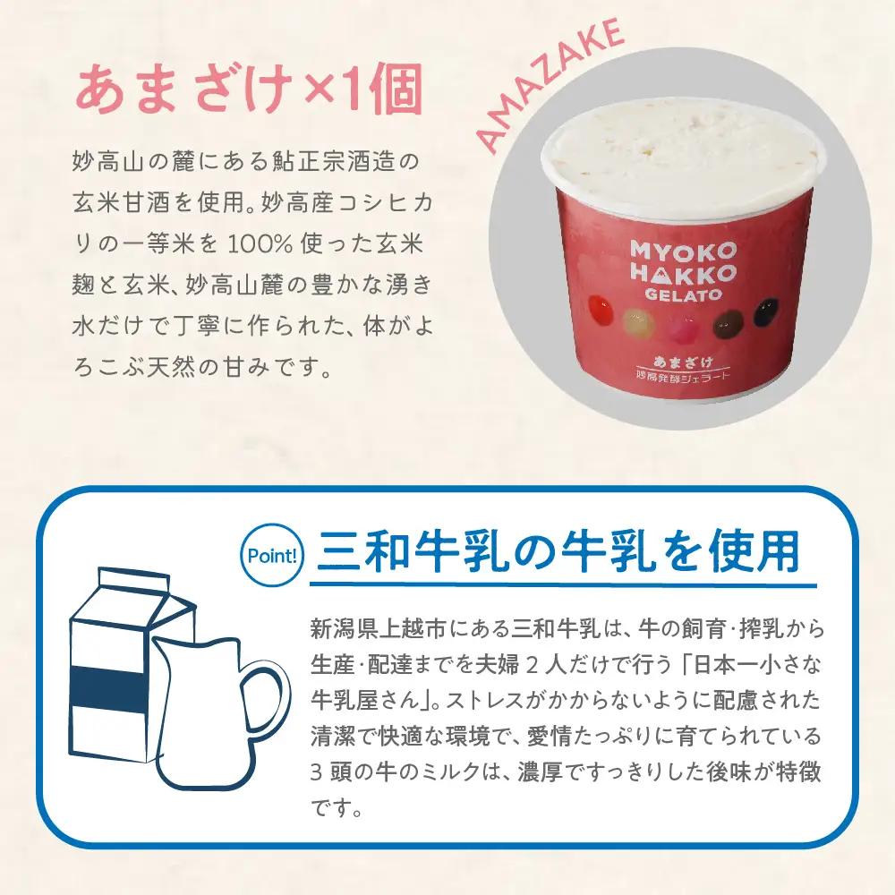 新潟県妙高発酵ジェラート5個セット かんずり みそ あま酒 コーヒー4種