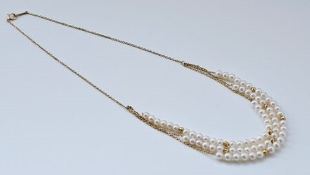 ベビーパールをデザイン、オリジナル3連ネックレス　/　あこや ネックレス 真珠 伊勢志摩 ベビーパール 志摩 アクセサリー ギフト パール 母の日 ホワイトデー クリスマス 入学式 卒業式 結婚式 冠