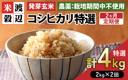 【期間限定】【2ヶ月連続お届け】【令和7年産】発芽玄米 コシヒカリ「特選」特別栽培米使用 2kg×2回（計4kg）【米 こしひかり 玄米 ギャバ GABA 特別栽培 食物繊維 栄養 真空パック ごはん ご飯 おいしい ふるさと納税米】 [B-2944]