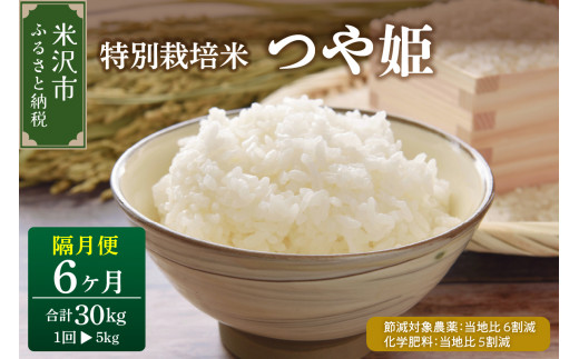 【先行予約】 隔月定期便 全6回  令和8年産  つや姫 5kg × 6回 計 30kg 〈 2026年 10月 から 偶数月配送 〉 特別栽培米 ブランド米 産地直送 2026年産