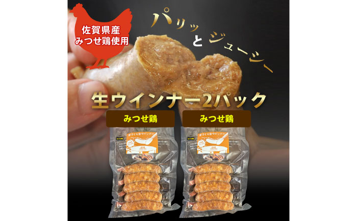 生チキ【みつせ鶏プレーン味】鶏生ウインナー 計10本（各40g×5本×2P）/ ソーセージ / 佐賀県 / 山代ガス株式会社 旬菜舎さと山 [41AABM053]