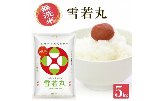 山形県産雪若丸（無洗米）5kg×1袋 （令和8年産米）10月中旬