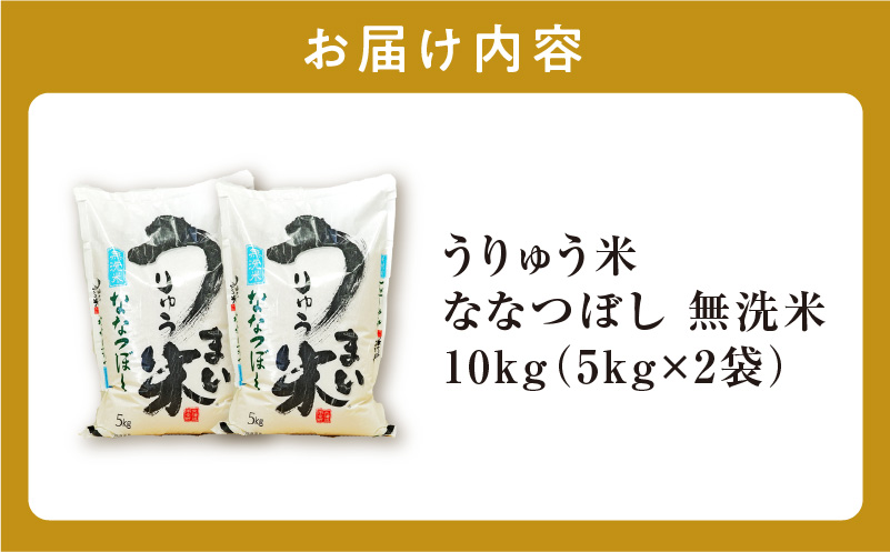 【12月配送】新米先行予約 うりゅう米 ななつぼし 無洗米 10kg（5kg×2袋） 【12月配送】 無洗米10kg