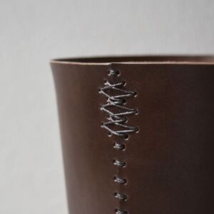 Teha’amana Dust box deco  テハマナ ゴミ箱 ブラウン 革 皮 雑貨 おしゃれ レザー 本革 こだわりの逸品 地域特産品 ギフト 自分用 人気 おすすめ