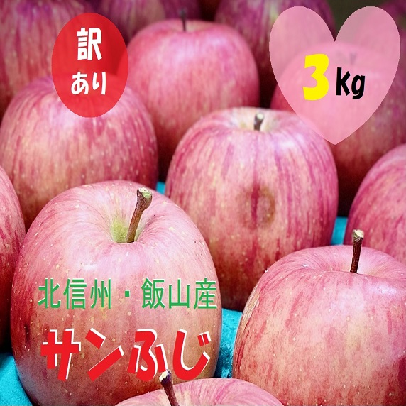 【先行予約】【訳あり】サンふじ【約3kg（6-14個】(Z-07)