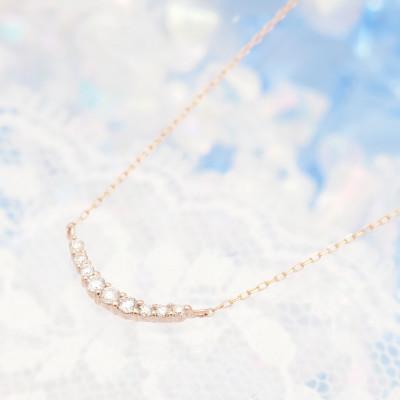 ふるさと納税 山梨県 K18PG 0.10ctダイヤモンド　アーチペンダントネックレス　HH018404 |  | 01