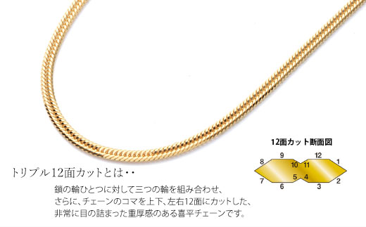 K18 トリプル12面喜平 0.65φ ネックレス 50cm20g 【 造幣局検定刻印入 】 ※沖縄・離島への配送不可