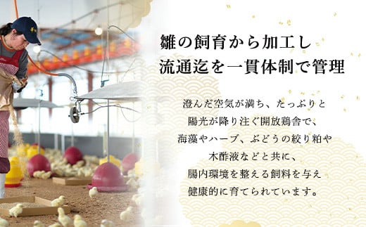 提供する為の基本である「健康な鶏」を育てています。
陽光降り注ぐ鶏舎で大切に育てられ肉の臭みが少なく旨味が引き出されています。