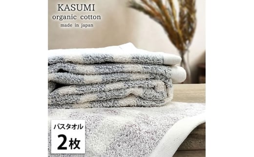 ＜バスタオル2枚組＞オーガニックコットンバスタオル(60×120cm)  かすみST [№5385-1022]