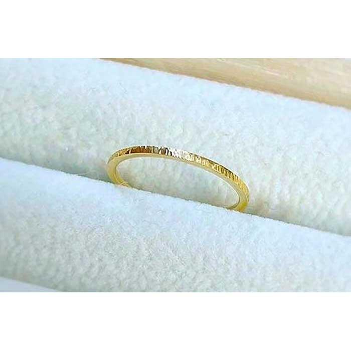 【ふるさと納税】K18 細スジ リング（ハンドメイド）【リングサイズをお選びください】
