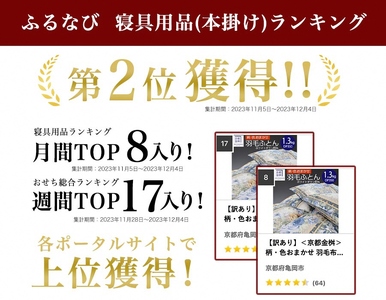 羽毛布団 柄お任せ 本掛け布団 訳あり ホワイトダウン85％