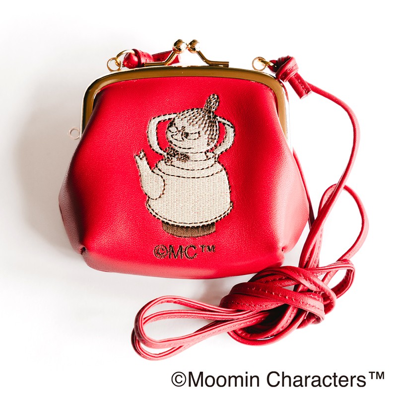 
                  ムーミン こどもミライサポート がま口ポーチ (レッド) MOOMIN｜国産レザー 革 ショルダーストラップ付 リトルミイ [1400]
                