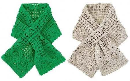 差し込み ショートマフラー アラベスク柄 ( グリーン ) | マフラー