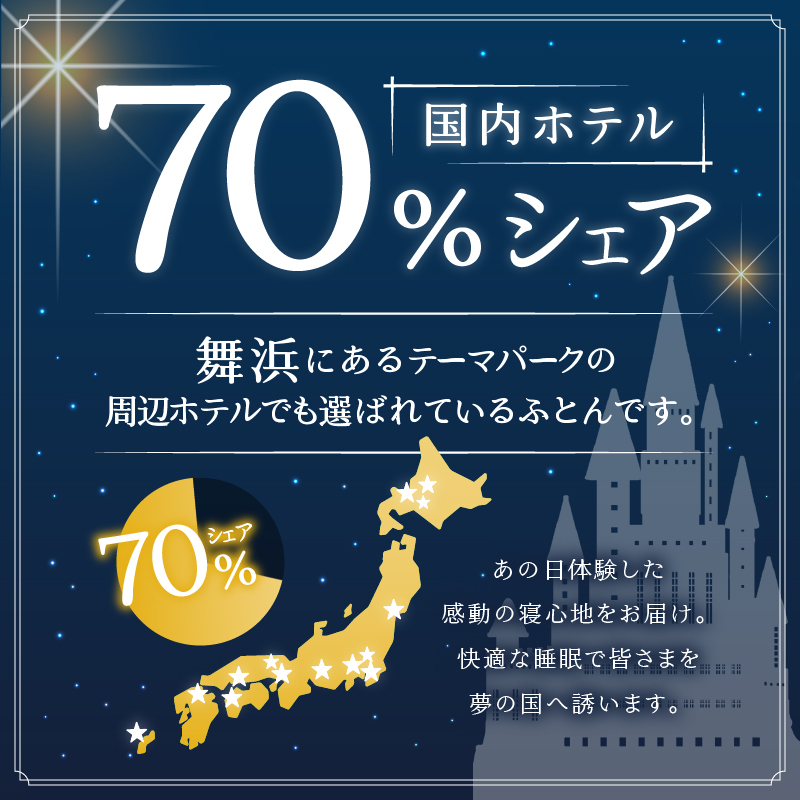 【クイーン】5つ星高級ホテル多数採用 国内シェア70％ 羽毛