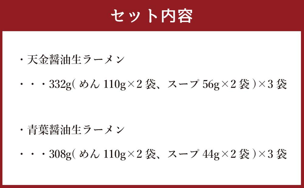 藤原製麺 製造　旭川ラーメン 醤油生ラーメンセット ( 天金醤油、青葉 )各2袋入り×3袋_02911