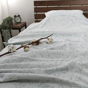 『軽やか』で洗濯しやすい綿100%タオルケット シングルサイズ（140×190cm）×ブルー１枚 5164-BL