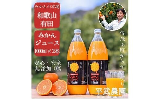 
										
										無添加100％みかんジュース2本セット【平武農園】～蛍飛ぶ町から旬の便り～
									