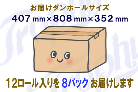 定期便 【全2回】 6ヶ月に1回お届け トイレットペーパー トロフィー 12R×8P(96個) シングル 日用品 大容量 エコ 防災 備蓄 消耗品 生活雑貨 生活用品 紙 ペーパー 生活必需品 再生紙